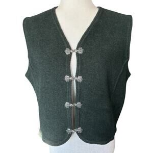 SUMMIT DOG VEST Womens Sz Medium Green Latch Front Wool Blend Colorado Made USA